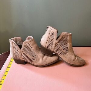 Ana Lace Look Ankle Boots Size 8.5 Light Brown
